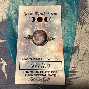 Moon Phase Silver Bracelet - Purple Moon 06/09/09
